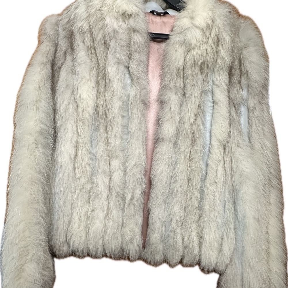 Vintage Blue/Silver Fox Fur Car Coat